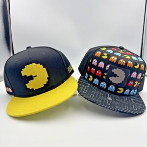 2 Pac-Man Retro Snapback Hats New Without Tags Arcade Video Game-Bioworld-Nameco